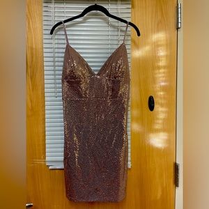 Gold Sequin Bodycon Mini Dress